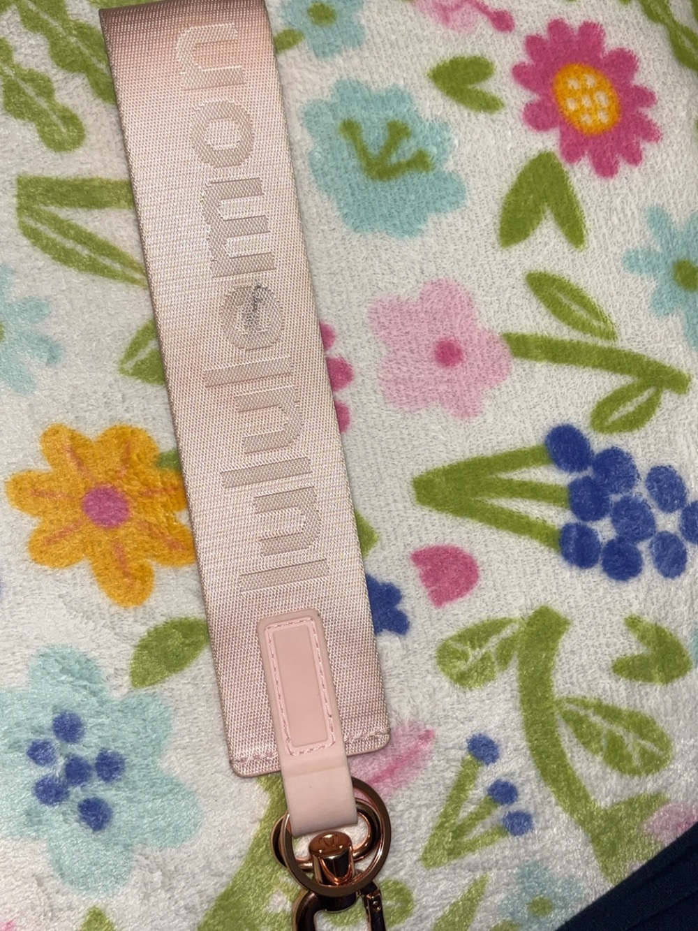 Pink lululemon never lost keychain